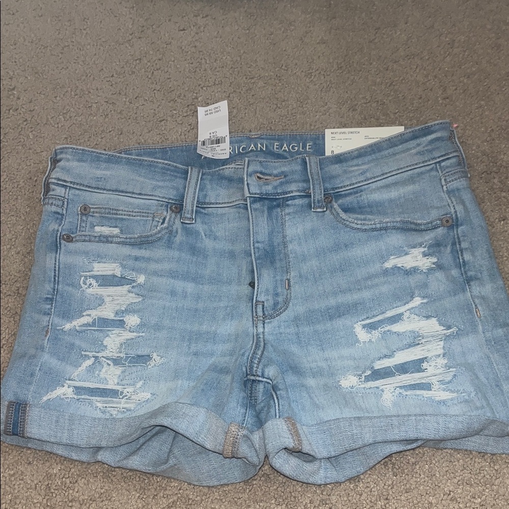 American Eagle Light Blue Denim Shorts